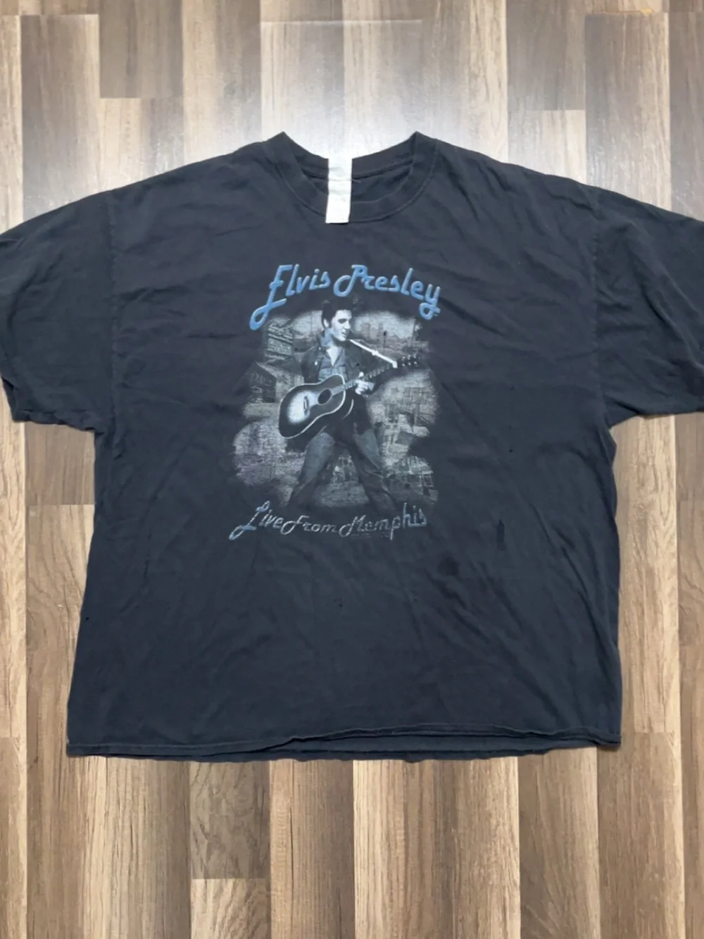 ELVIS PRESLEY Mens 2XL XXL Black Band Shirt